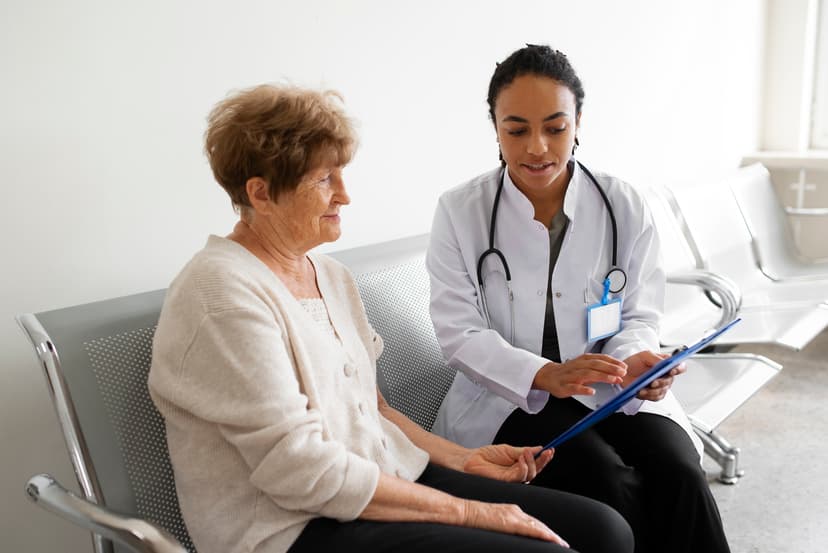 Lady speaking with GP